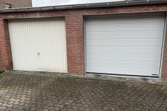 Schwingtor links alt rechts neues Sektionaltor eingebaut